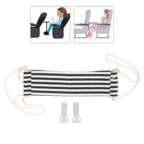 Under Desk Foot Rest Adjustable Ergonomic Support with Breathable Cotton Surface Black and White Design 2