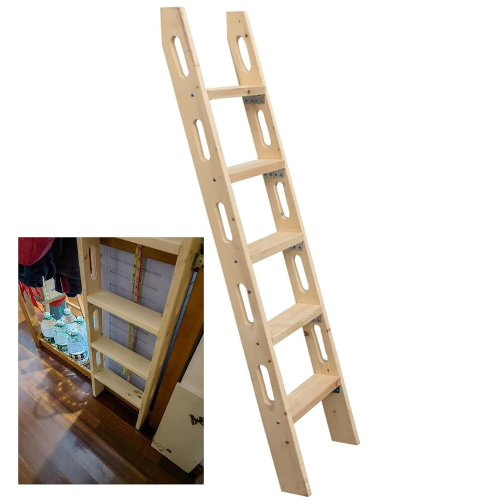 Solid Wood Bunk Bed Ladder 100Cm With Wide NonâSlip Steps, 300Kg Load Capacity For Rv Or Bedroom 9771547932666