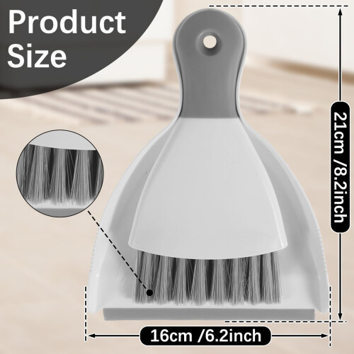 2 Pack Mini Dustpan and Brush Set, Whisk Broom for Cat Litter, Kitchen Counters 1