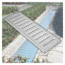 Stainless Steel Drain Grate 58x30cm, Heavy Duty Outdoor Trench Drain Cover, Durable Low Profile Design