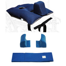 Wheelchair Cushion with Adjustable Lateral Side Support, NonSlip Base and Belt, Blue, 1