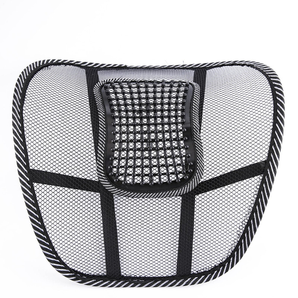 Car Lumbar Support Pillow 1Pc Â Ergonomic Breathable Ice Silk Massage Cushion For Office Chair And Car Black 9351714558396