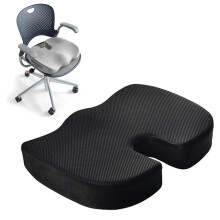 Memory Foam Seat Cushion for Office Chair and Car, Ergonomic UShaped Coccyx Orthopedic Cushion for Tailbone Pain Relief, Black