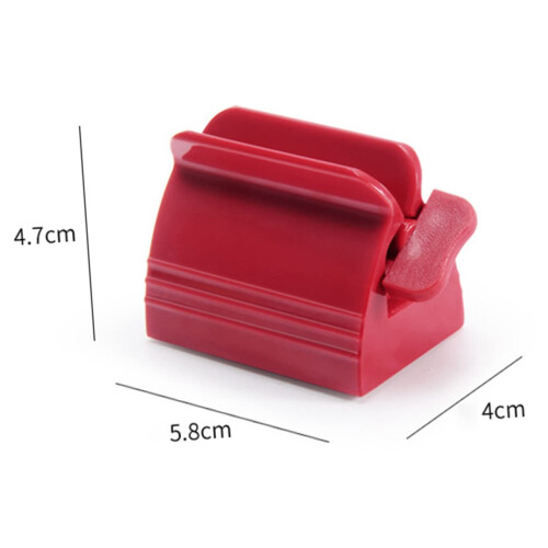 2pcs Toothpaste Tube Squeezer Dispenser for Bathroom, Durable Plastic Roller Red and White, Reduce Waste 1
