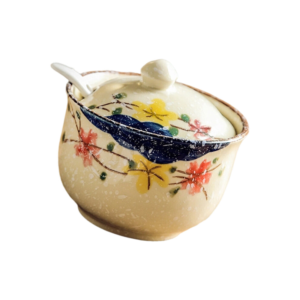 Salt Glaze Ceramic Sugar Jar Elegant Storage Solution-Flower 7695000888760