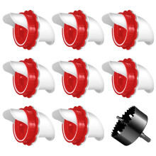 Automatic Chicken Feeder No Waste Poultry Feeder DIY Ports Kit with Hole Saw and Caps for Chickens Ducks