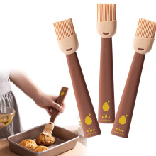 3PCS Silicone Basting Brush Set, Heat Resistant up to 446F, Dishwasher Safe Pastry Brush for Baking BBQ and Marinade (Brown)