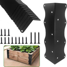 8Pack Black Raised Garden Bed Corner Brackets, Heavy Duty RustResistant Metal Corners with Screws for DIY Planter Boxes