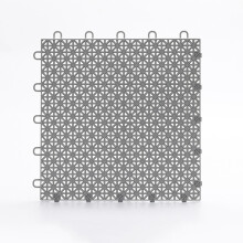 Interlocking Drainage Tiles Non Slip Waterproof Floor Mats for Shower Sauna Bathroom Patio Grey 25x25CM 24PCS