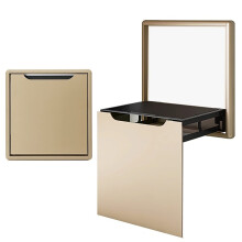 Gold Wall Mounted Folding Shower Seat, Durable Aluminum Bath Stool 200kg Load SpaceSaving Design