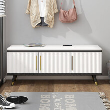 Shoe Storage Bench with Cushion, 3 Door Hidden Storage Entryway Shoe Rack Bench for Hallway 90cm