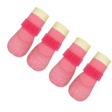 4Pcs Quick Wear Dog Rain Shoes Footwear for Wet-Pink L