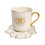 Turkish Ceramic Coffee Mug and Saucer Set with Evils Eye-White 1