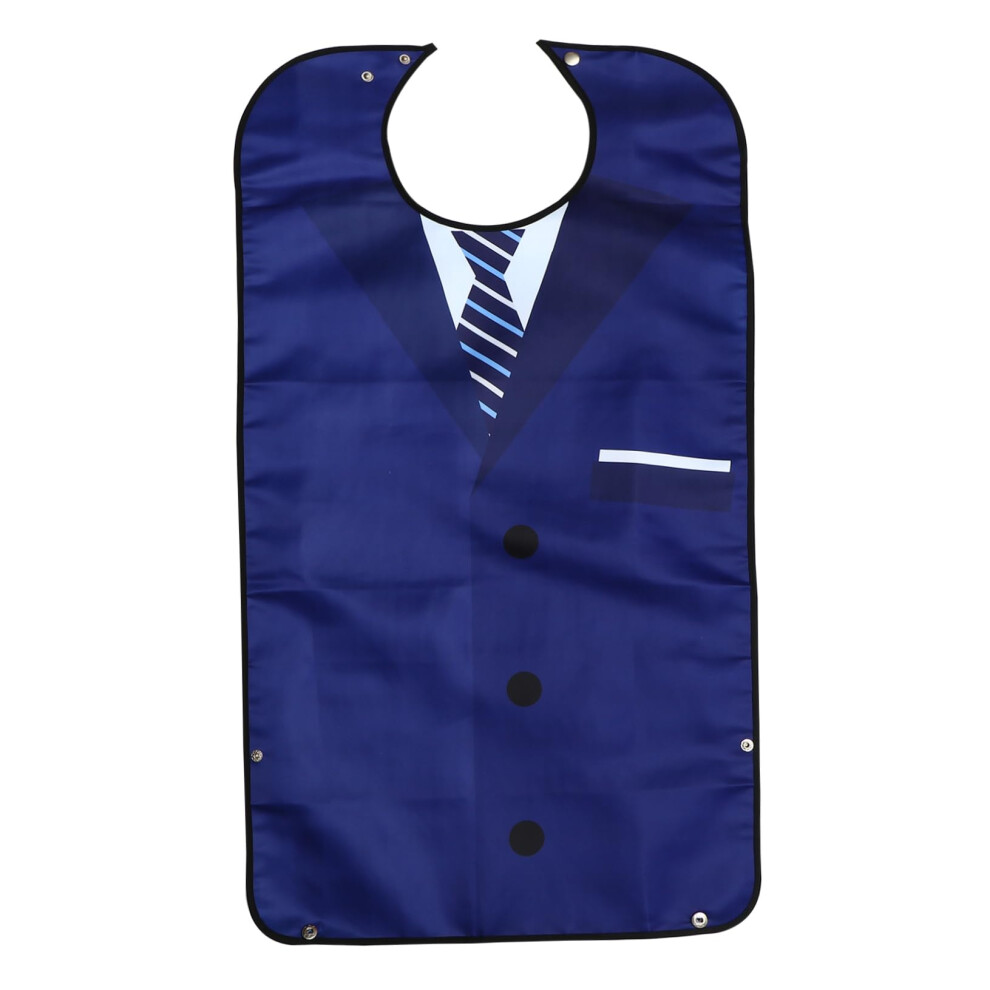 Waterproof Adult Bib for Seniors with Adjustable Snap Closure and Crumb Catcher Pocket, Washable Full Coverage