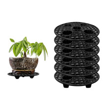 Plant Riser Set with Stable DualSize Support, Plastic Pot Stand for Drainage and Airflow, Indoor Outdoor Floor Protector 8in and 12in 6Pack