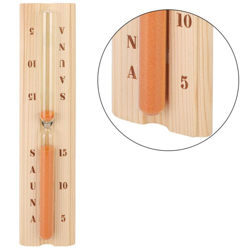 Sauna Sand Timer with Durable Pine Wood Frame, Visual Countdown Hourglass for Sauna or Kitchen 2