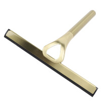 Gold Shower Squeegee with 304 Stainless Steel Handle, Silicone Grip Bathroom Cleaning Tool for Mirror and Window