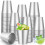 100 Pack 12 oz Disposable Plastic Cups Silver Stackable Drinking Cups for Parties Weddings Events 1