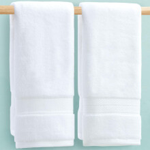 White Cotton Bathroom Hand Towels Set of 2, Quick Dry Soft Absorbent 500GSM Large Plush Spa Towels
