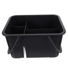 Bathroom Storage Basket with FourCompartment Design, Grey Plastic Organizer for Home and Kitchen
