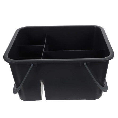 Bathroom Storage Basket with FourCompartment Design, Grey Plastic Organizer for Home and Kitchen