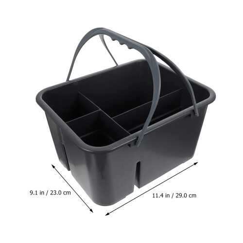 Bathroom Storage Basket with FourCompartment Design, Grey Plastic Organizer for Home and Kitchen 1
