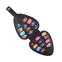 PU Leather Guitar Pick Holder Case with Secure Snap Closure for Electric and Acoustic Guitars