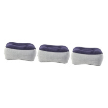 3pcs Inflatable Foot Rest Pillow Set Adjustable Firmness Soft Flocking for Airplane Car Office Travel