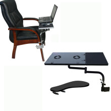 Adjustable Wheelchair Laptop Desk with Dual Silent Cooling Fans, Foldable Tray Table for Office and Gaming