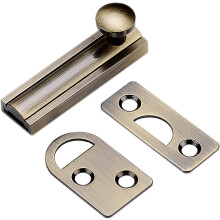 Brass Barrel Bolt Door Lock, Durable Solid Cast Brass for Cabinets and Sliding Doors, Brushed Red Bronze Finish