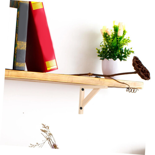 Triangle Wooden Shelf Bracket Wall Mounted Floating Shelf Support for Home Decor, Stable Triangular Design 2