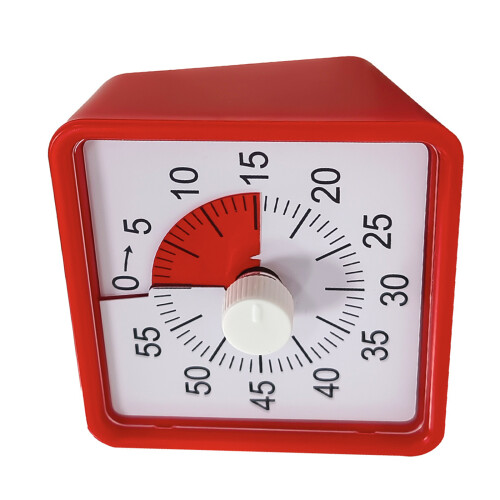 Quiet Kitchens Timer with 60 Minutes Visual Countdowns-Red