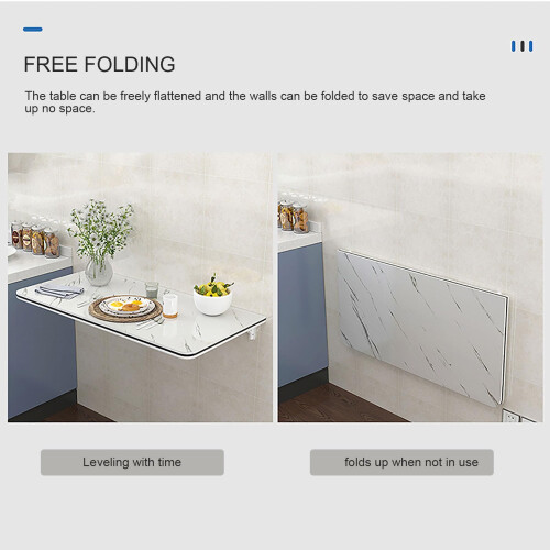 Wall Mounted Folding Table Ivory White Drop Leaf Wall Desk SpaceSaving Foldable Design for Small Rooms 2