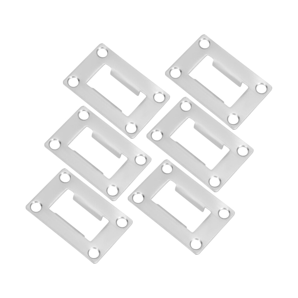 Stainless Steel Door Strike Plate 6 Pack, Deadbolt Lock Reinforcement Plate For Secure Easy Install 9771547934547