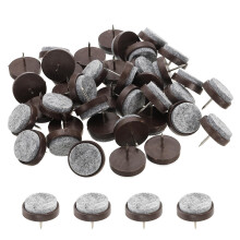 28mm Brown Nailon Furniture Felt Pads 40pcs Floor Protectors for Wooden Chair and Table Legs
