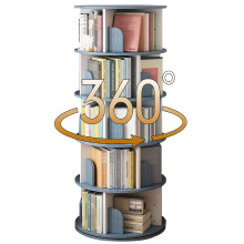 Rotating Bookshelf 360 Degree MultiTier Large Capacity SpaceSaving Modern Style for Living Room Office Bedroom Blue 160x45cm