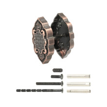 Vintage Zinc Alloy Door Hole Cover Plate Red Bronze Deadbolt Hole with Adjustable Fit