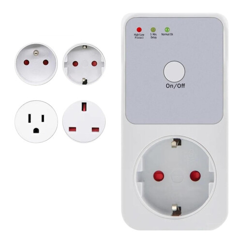 Automatic Voltage Protector Socket 220V EU Plug, Reliable Surge Protection for Refrigerator and Home