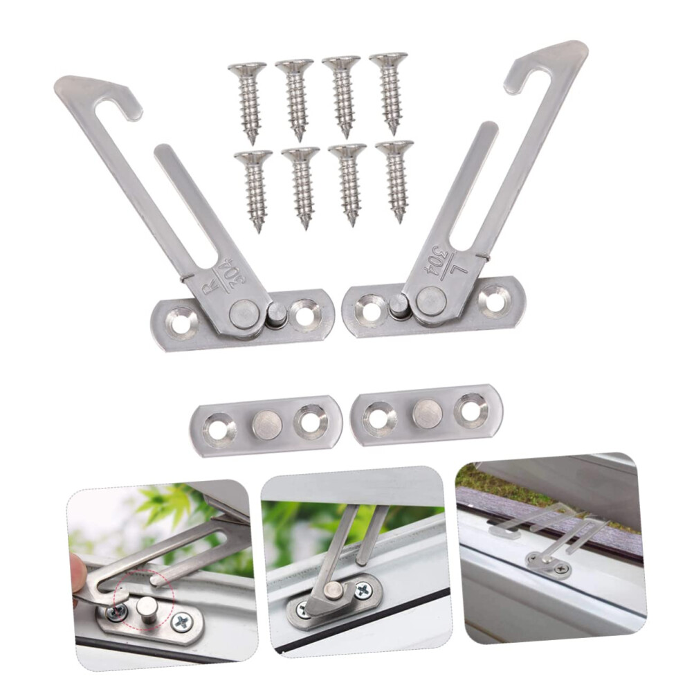Stainless Steel Window Restrictor Lock with Screws, Adjustable Sliding Window Lock for Child Safety