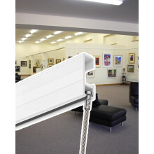 Adjustable Picture Hanging Kit with Hooks, Durable Steel Cable Rail for Wall or Ceiling Art Display 9.8ft