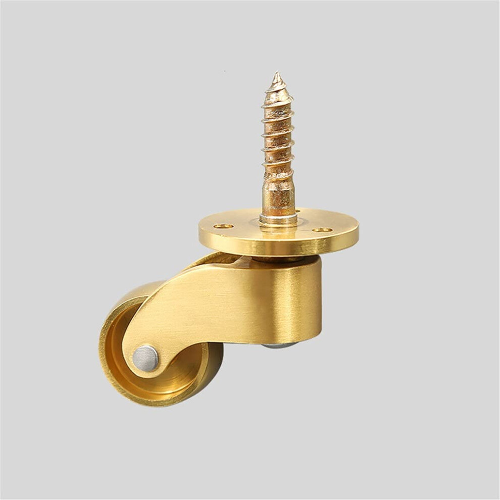 Brass Caster Wheels Set Of 4, 360 Smooth Rotation Lockable Lshape Casters For Furniture And Office Chairs 9330225412960