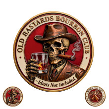 Challenge Coin Vintage 3D Skull Whiskey Coin Funny Gift for Whiskey Lovers A1 Piece