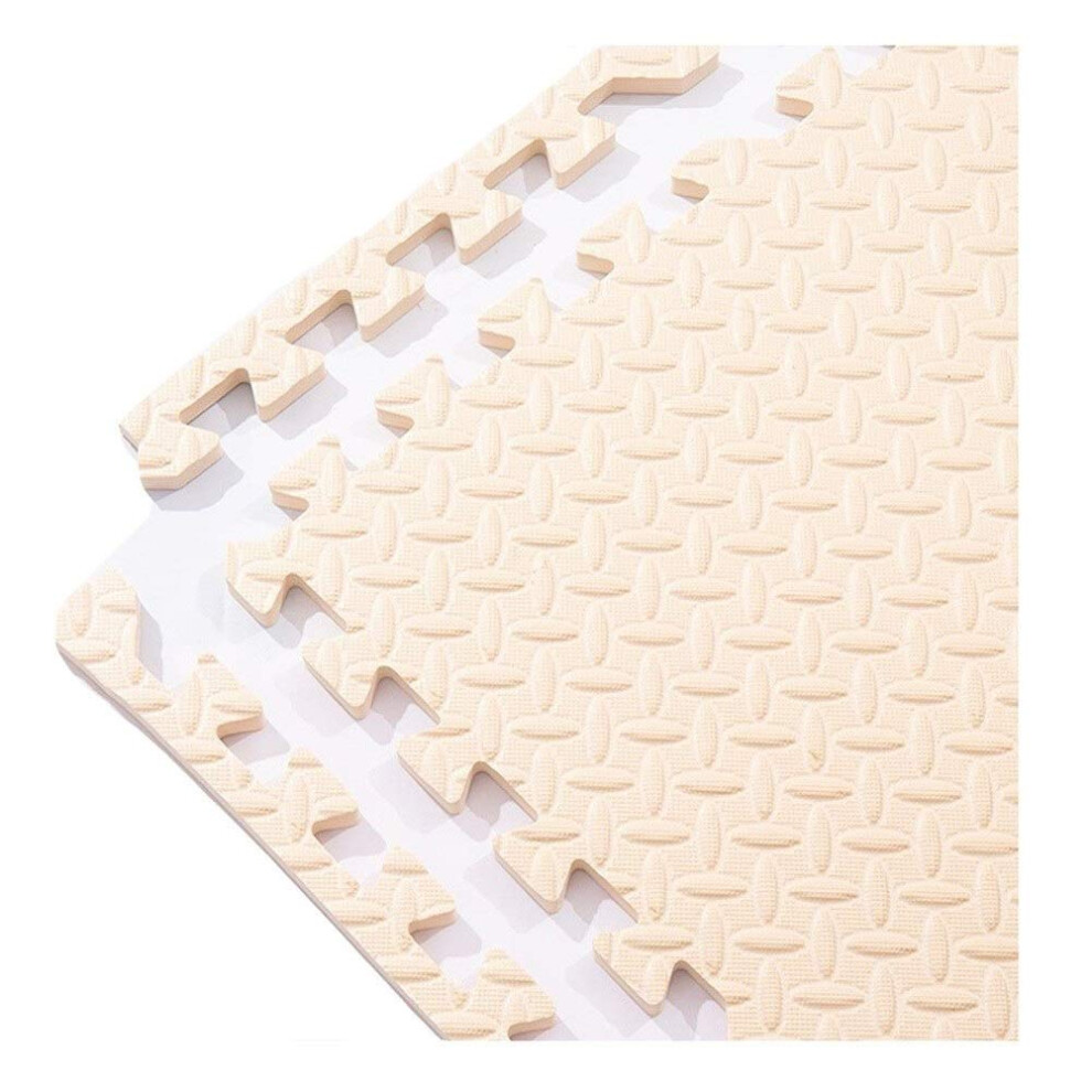 Non Slip Baby Play Mat For Floor, Soft Eva Foam Interlocking Tiles For Nursery, 36Pcs Set Beige