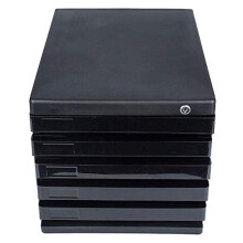 Lockable Mobile Filing Cabinet, 5Layer Office Storage Organizer with Compact Under Desk Fit, Dolphin Waves Finish