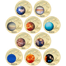 Solar System Coin Double‑Sided Embossed Commemorative Planet Medal Gift for Collectors