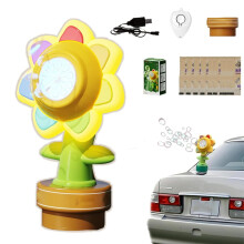 Car Bubble Machine Sunflower Design with Remote Control, Continuous Bubble Stream for Car Decoration
