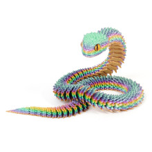 3D Printed Fidget Snake 30cm Rainbow Candy Toy, Fully Articulated Desk Decor with Vibrant Finish