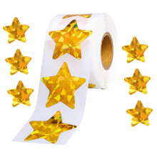 Gold Star Glitter Stickers Bulk Self Adhesive Scrapbooking Stickers for Crafts Journaling and Card Making