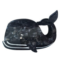 Blue Acetate Whale Claw Clip for Women, Strong Hold Hair Clip with Secure Nonslip Grip