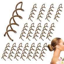 10PCS Brown Spiral Hair Pins Spin Pins Set for Secure Spiral Grip and Easy Updos